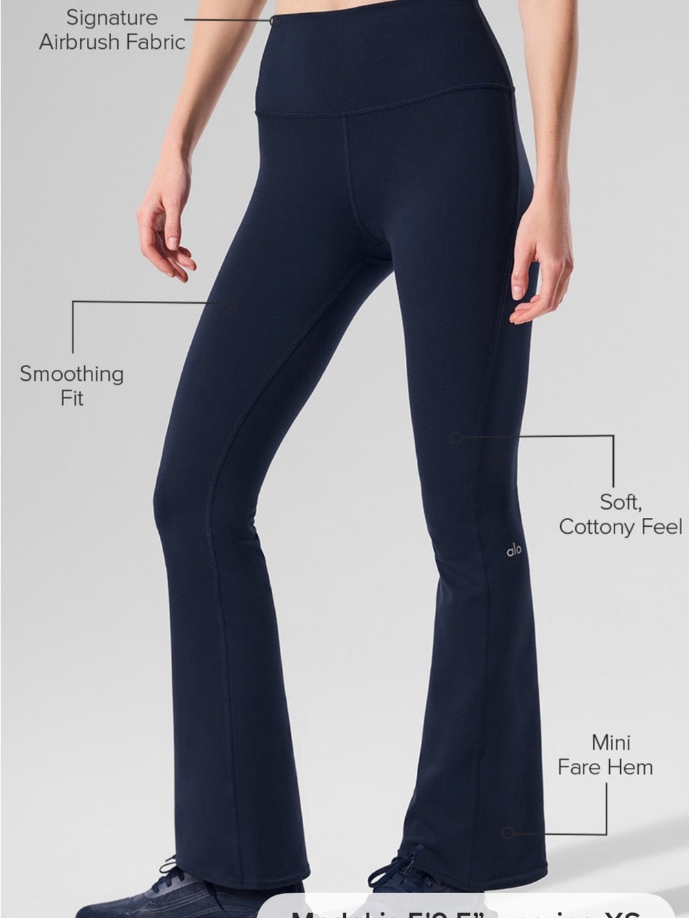 ALO Yoga ‹ Airbrush High-Waist 7/8 Bootcut Legging...Navy blue
